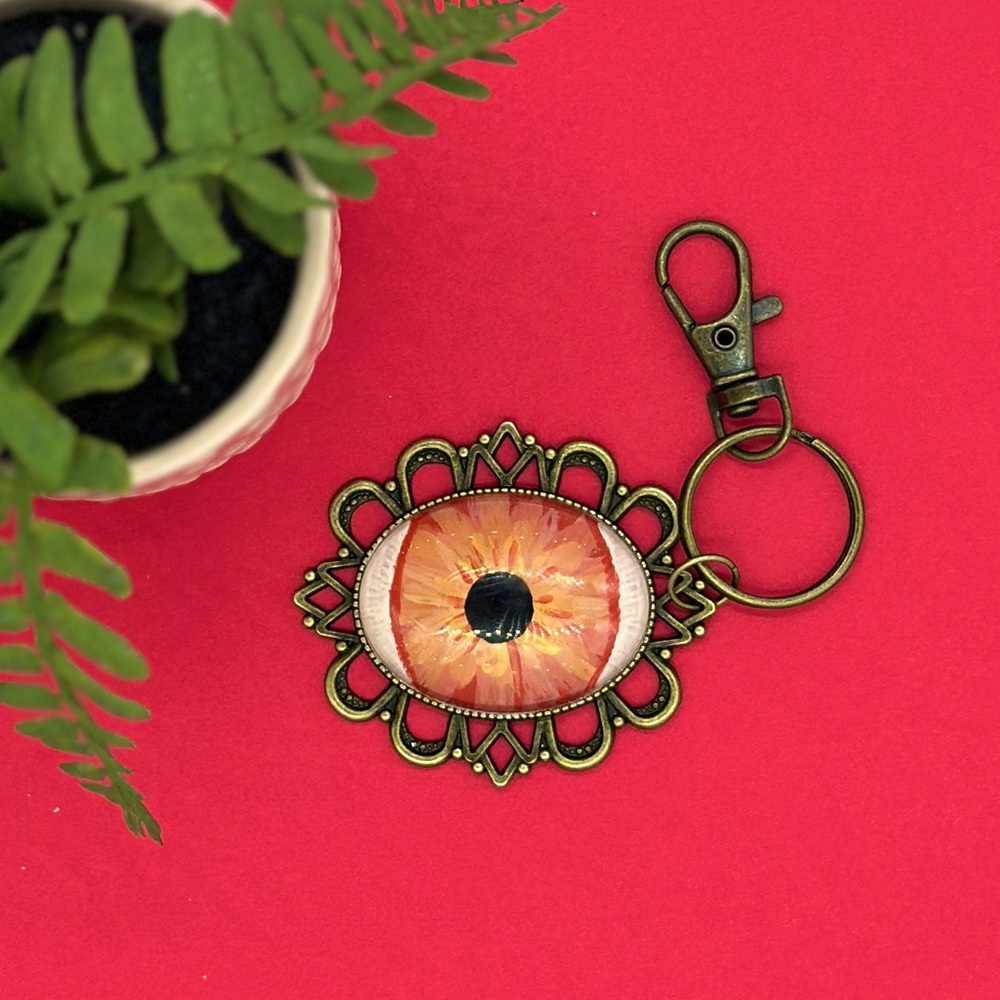 Hand-painted Eyeball Keychain
